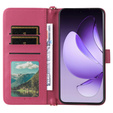 Puzdro s chlopňou pre Oppo Reno 13 Pro 5G, Crossbody Leather Wallet, bordové