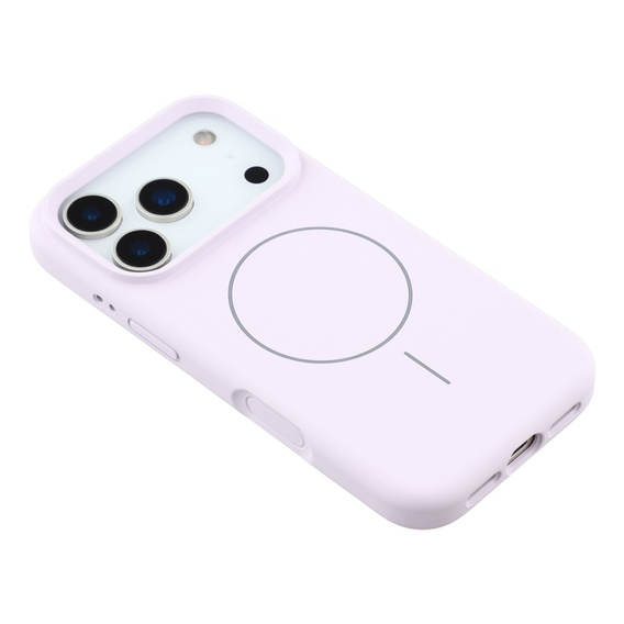 Silikónové puzdro pre iPhone 17 Pro, pre MagSafe, proti nárazom, fialové
