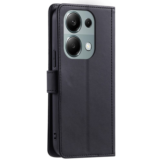 Puzdro s chlopňou pre Xiaomi Redmi Note 13 Pro 4G / Xiaomi Redmi Note 14S / Xiaomi Poco M6 Pro 4G, Rhombus Crossbody Leather, čierne