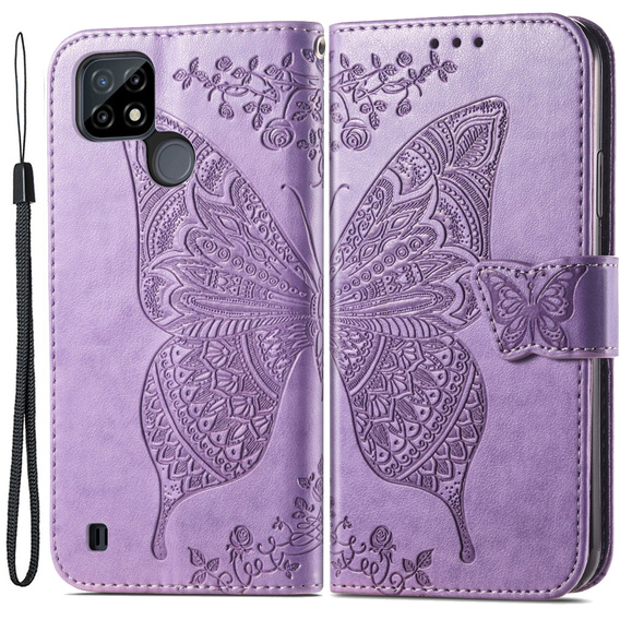 Klapkové puzdro pre Realme C21Y / C25Y, Butterfly, fialové