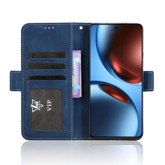 Klapkové puzdro pre Realme GT 7 / 7T, Card Slot, tmavomodré