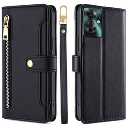 Klapkové puzdro pre Oppo Reno 11F 5G, Wallet Zipper Pocket, čierne