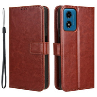 Klapkové puzdro pre Motorola Moto G24 / G24 Power / G04, Crazy Horse Wallet, hnedé