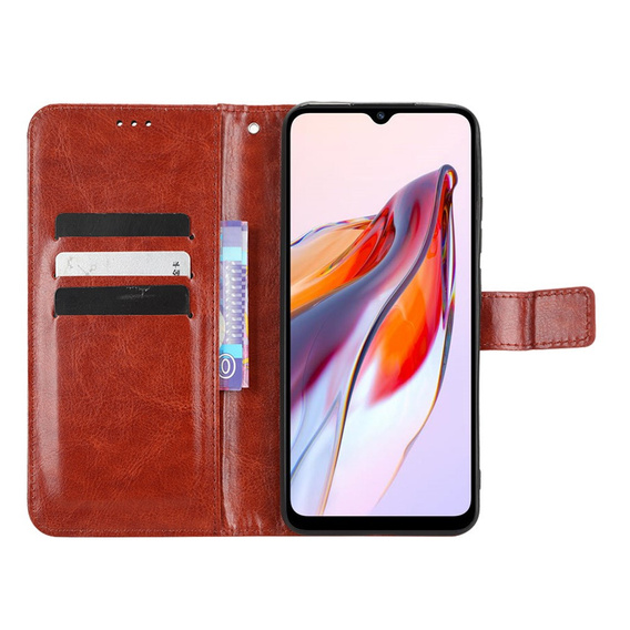 Klapkové puzdro pre Xiaomi Redmi 12C, Crazy Horse Wallet, hnedé