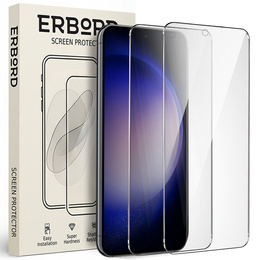 2x tvrdené sklo pre Samsung Galaxy S23, ERBORD 9H Hard Glass na displeji