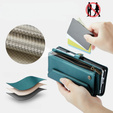 Puzdro CASEME pre Samsung Galaxy Z Fold6 5G, RFID Leather Wallet, s popruhom cez rameno, zelený