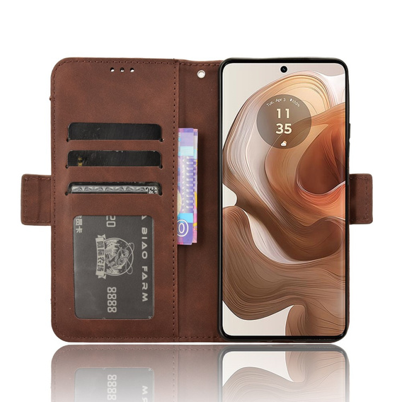 Klapkové puzdro pre Motorola Edge 50 Ultra, Card Slot, hnedé
