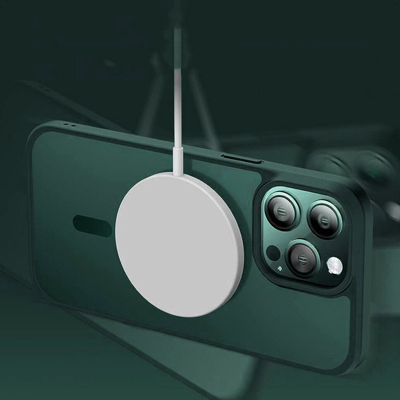 Puzdro pre iPhone 11 Pro, pre MagSafe, ERBORD Matt Case, zelený + sklo na displej