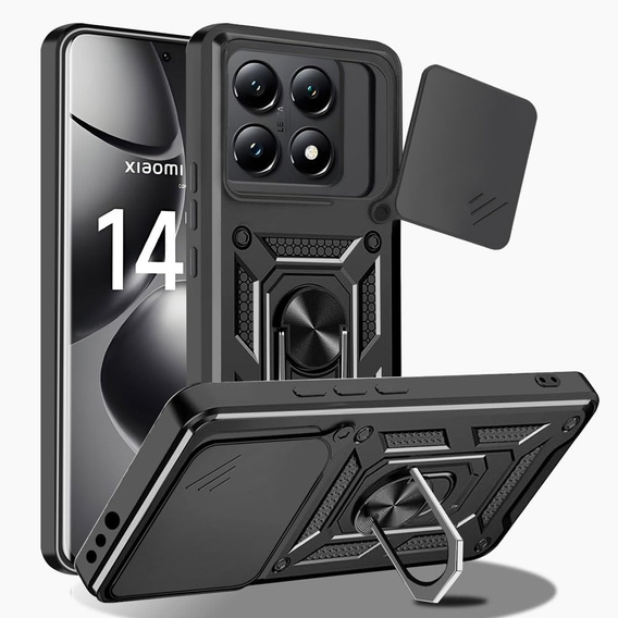 Obal na mobil pre Xiaomi 14T Pro, CamShield Slide, čierne
