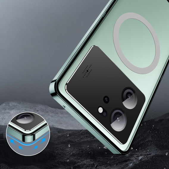 Ochranné puzdro na fotoaparát pre Xiaomi 13T / 13T Pro, CamShield MagSafe, transparentné / zelené
