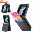 Puzdro pre Samsung Galaxy Z Flip7 FE / Z Flip6, Card Slot Ring Case, čierne