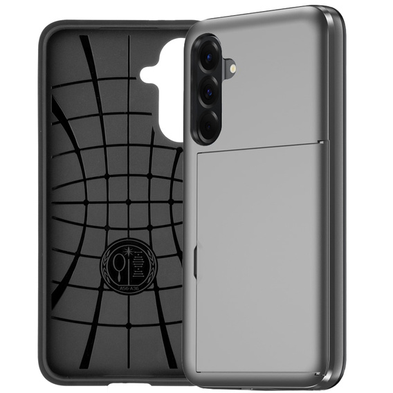 Obal na mobil pre Samsung Galaxy A56 5G, Sliding Card Holder, sivé
