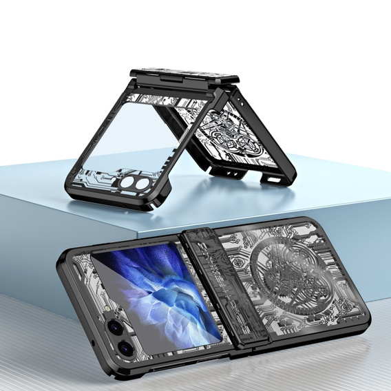 Puzdro pre Samsung Galaxy Z Flip7 FE / Z Flip6, Mechanical Legend, čierne