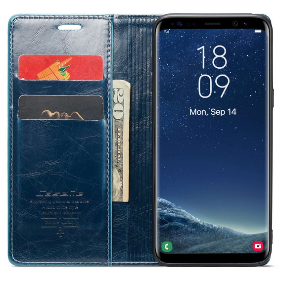 CASEME flipové puzdro pre Samsung Galaxy S8, Waxy Textured, modré