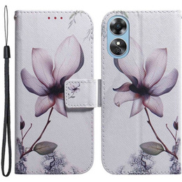 Klapkové puzdro pre Oppo A17, Wallet, kwiat, biele