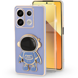 Puzdro pre Xiaomi Redmi Note 13 5G, Astronaut, modré + tvrdené sklo 9H