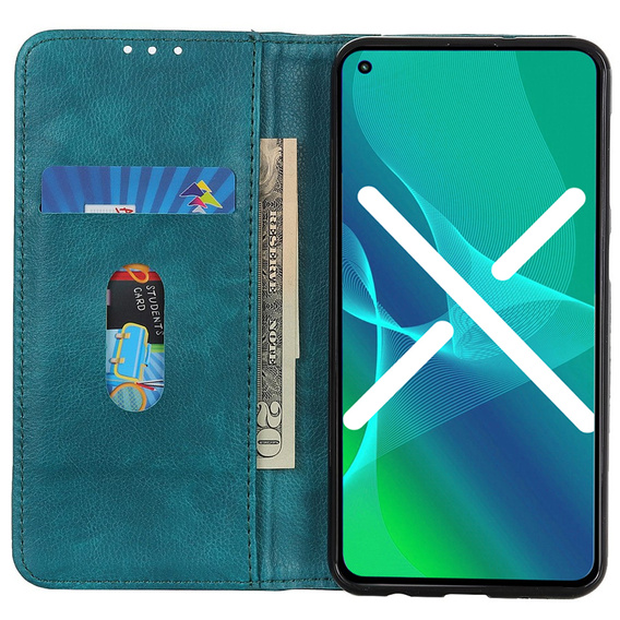 Obal na mobil pre Samsung Galaxy S22+ Plus 5G, Wallet Litchi Leather, zelený