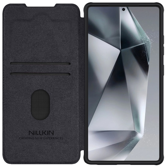 Flipové puzdro NILLKIN pre Samsung Galaxy S25 Ultra, CamShield Qin Pro, kožené, čierne