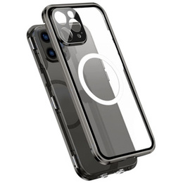Magnetické puzdro Dual Glass MagSafe pre iPhone 13 Pro, čierne