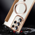Klapkové puzdro pre Samsung Galaxy S23 Ultra, RFID Wallet MagSafe CamShield, hnedé