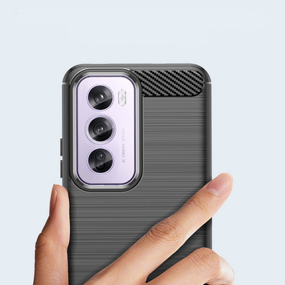 Obal na mobil pre Oppo Reno 12 Pro, Carbon, čierne