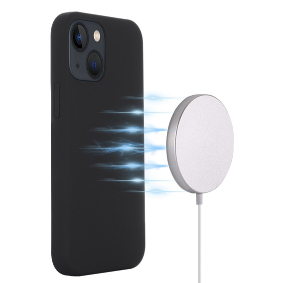 Obal na mobil pre iPhone 14, Silicone MagSafe, čierne