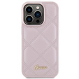 Puzdro Guess s prešívaným kovovým logom pre iPhone 15 Pro