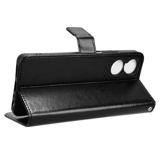 Klapkové puzdro pre TCL 40 NxtPaper, Crazy Horse Wallet, čierne