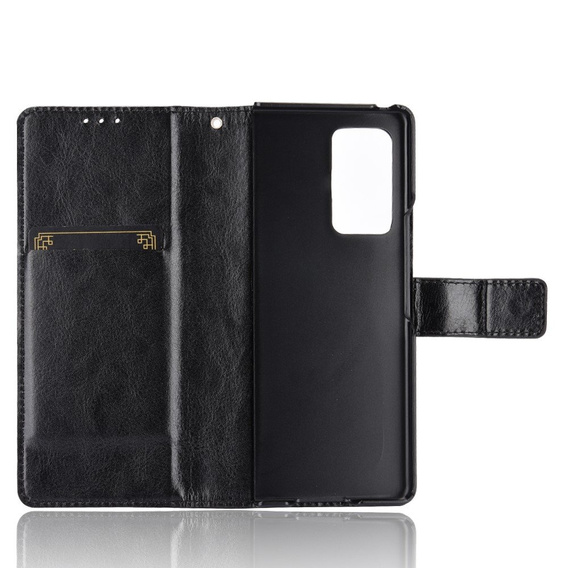 Klapkové puzdro pre Samsung Galaxy Z Fold 2 5G, Crazy Horse Wallet, čierne