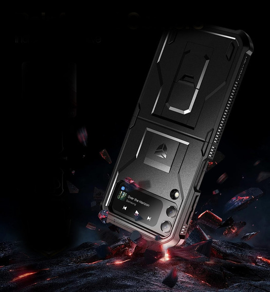 Pancierované puzdro pre Samsung Galaxy Z Flip 4 5G, Dexnor Clip Holder, čierne