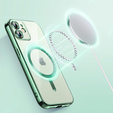 Puzdro pre iPhone 12, Electro MagSafe, zelený + sklo na displej