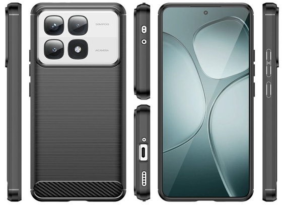 Obal na mobil pre Xiaomi 14T Pro, Carbon, čierne