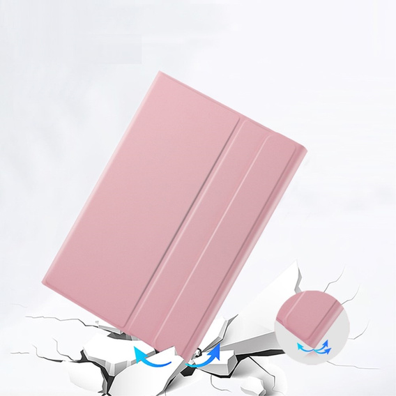 Puzdro + klávesnica iPad 10.2 7/8/9 gen 2019/2020/2021, Keyboard Cover Pen Slot, ružové rose gold