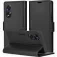 Puzdro pre Oppo A18 4G / A38 4G, ERBORD Glossy Litchi, flipová peňaženka, čierne