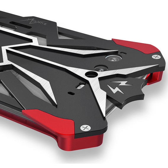 Pancierované puzdro pre Asus ROG Phone 6 5G, Aluminum Alloy, čierna / červená