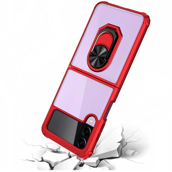 Obal na mobil pre Samsung Galaxy Z Flip4 5G, Clear Ring, červené