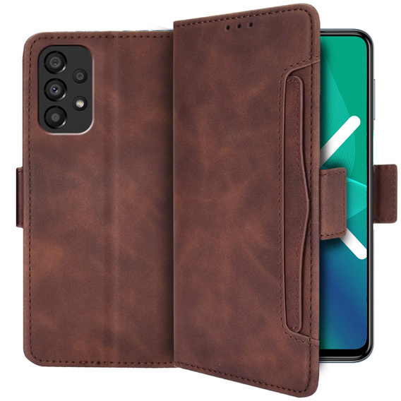 Klapkové puzdro pre Samsung Galaxy A13 4G, Card Slot, hnedé