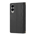 Puzdro s chlopňou pre Samsung Galaxy S25 Edge, Rhombus Crossbody Leather, čierne
