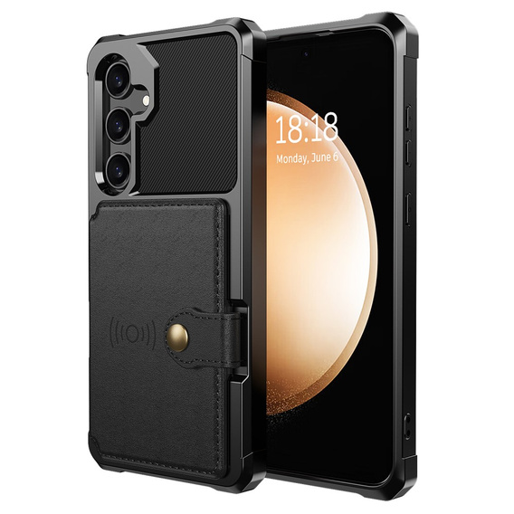 Puzdro pre Samsung Galaxy A55 5G, Card Holder Kickstand, čierne