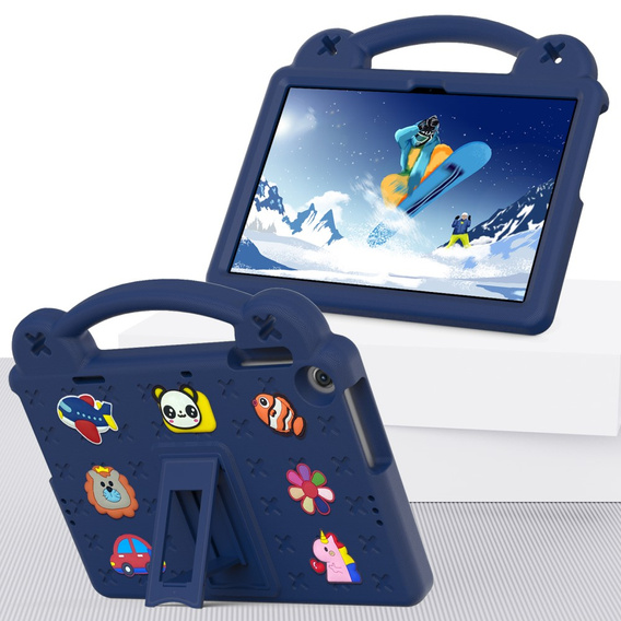 Detské puzdro pre Lenovo Tab M10 10.1 Gen 3 TB-328FU/TB-328XU, Cute Patterns, so stojanom, tmavomodré