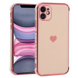 Obal na mobil pre Apple iPhone 11, Electro heart, ružové rose gold
