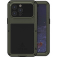 Love Mei Obal na mobil pre iPhone 15 Pro Max, armored with glass, zelený