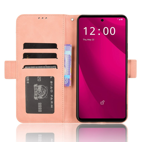 Klapkové puzdro pre T Phone 2 Pro 5G, Card Slot, ružové