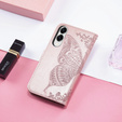 Klapkové puzdro pre Samsung Galaxy S25 Edge, Butterfly, ružové rose gold