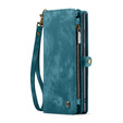CASEME puzdro pre Samsung Galaxy S25 Ultra, Retro Leather Wallet, s remienkom, zelený
