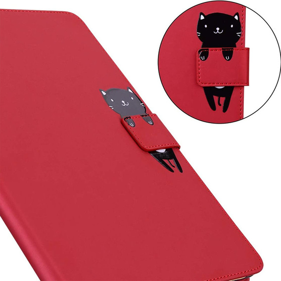 Puzdro pre iPad 10.2" 2021/2020/2019 (9/8/7 gen.), s chlopňou, animal, červené