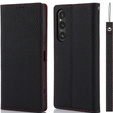 Klapkové puzdro pre Sony Xperia 1 V, Litchi Skin Grain, čierne