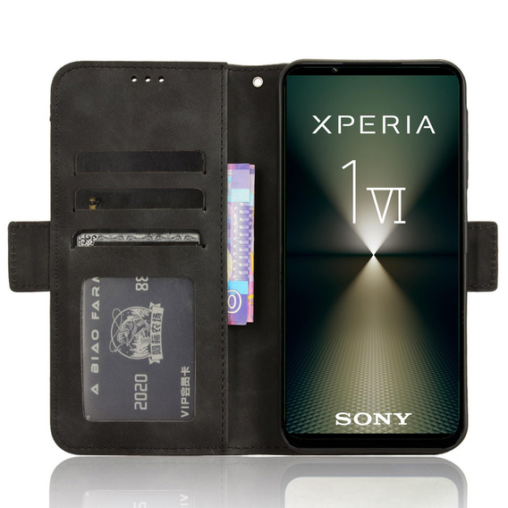Klapkové puzdro pre Sony Xperia 1 VI, Card Slot, čierne