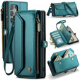 Puzdro CASEME pre Samsung Galaxy S25 Ultra, RFID Leather Wallet, s popruhom cez rameno, zelený