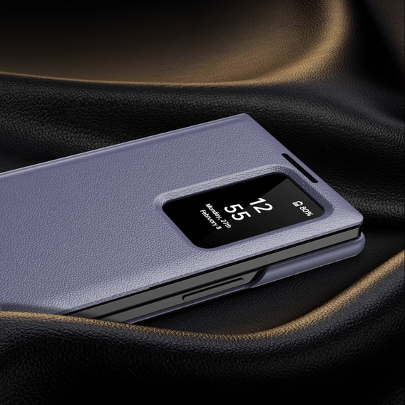 Flipové puzdro pre Samsung Z Fold5 5G, Smart View Wallet, levanduľové